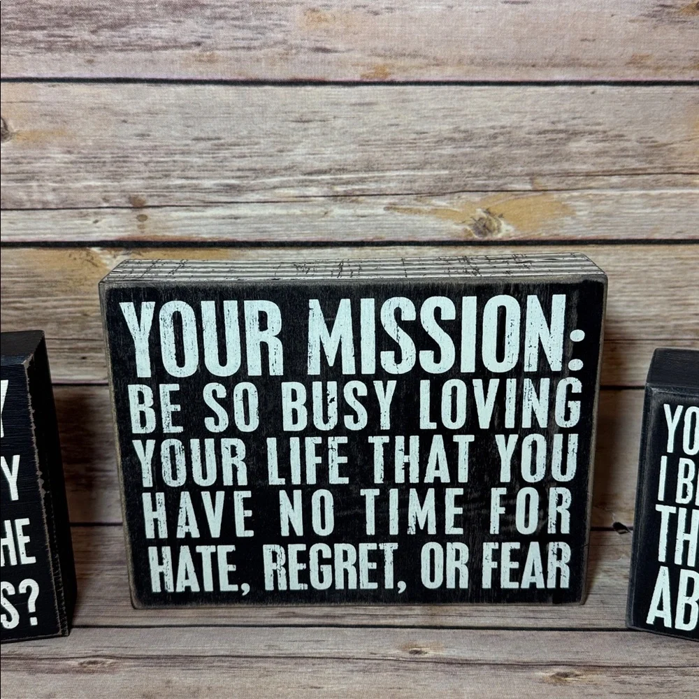 Primitives by Kathy Inspirational Black and White box signs Decor Set - Picture 6 of 8